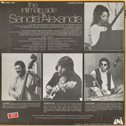 Sandra Alexandra - The Intimate Side Of Sandra Alexandra (73063) 1969 US UNI｜中古LP