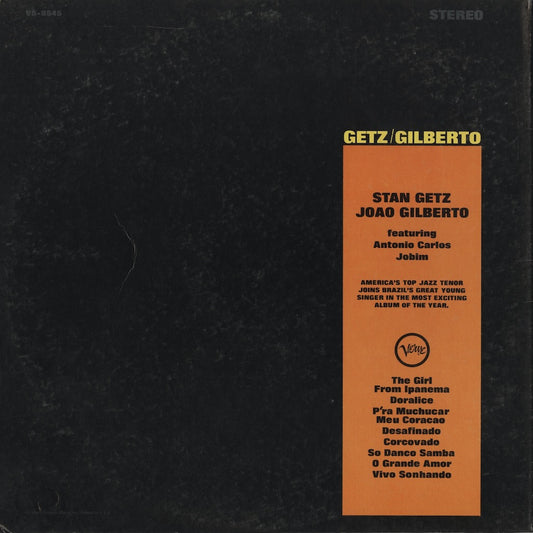 Stan Getz / João Gilberto - Getz/Gilberto (V6-8545) LP 1964 US Verve｜中古LP