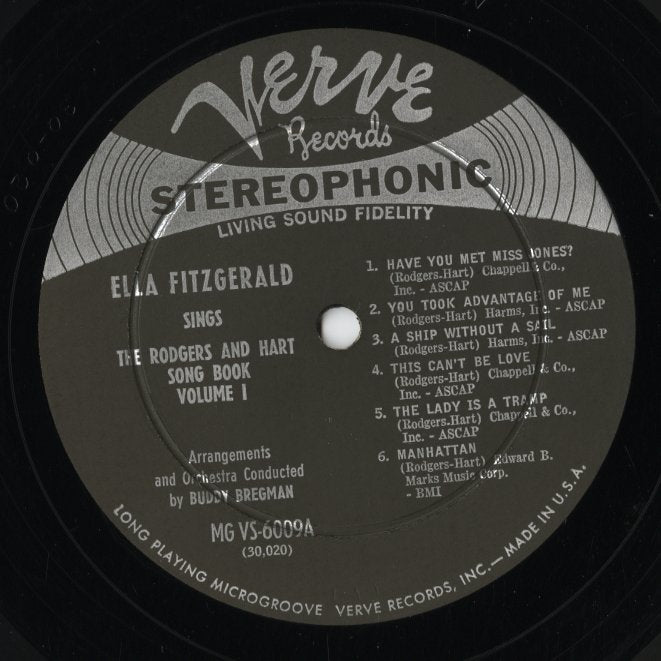 Ella Fitzgerald - Sings The Rodgers And Hart Song Book Vol. 1 (MG VS-6009) LP 1959 US Verve