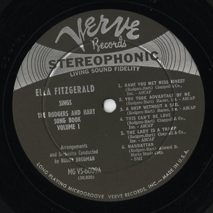 Ella Fitzgerald - Sings The Rodgers And Hart Song Book Vol. 1 (MG VS-6009) LP 1959 US Verve