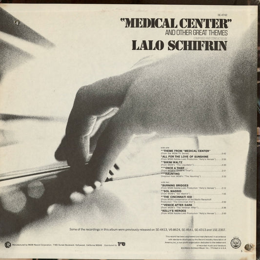 Lalo Schifrin - Medical Center (SE-4742) 1970 US MGM｜中古LP