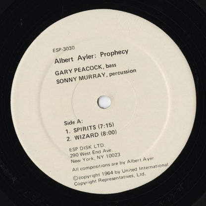 Albert Ayler / アルバート・アイラー / Prophecy(ESP-3030)