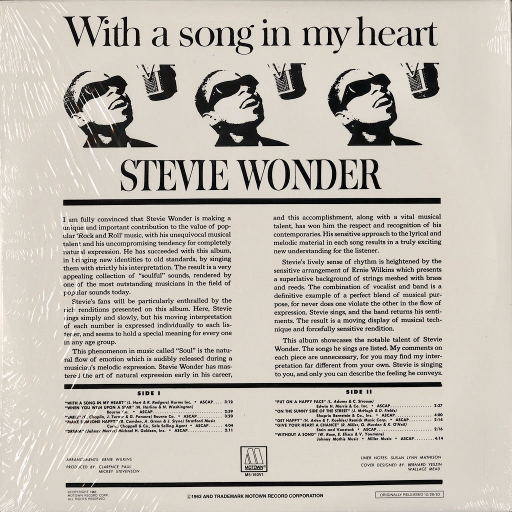 Stevie Wonder / スティーヴィ・ワンダー / With A Song In My Heart (M5-150V1)