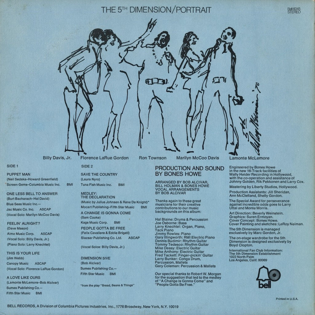 The 5th Dimension – Portrait (B 6045) LP 1970 US Bell｜中古LP