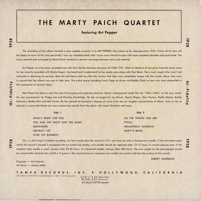 The Marty Paich Quartet Featuring Art Pepper / マーティー・ペイチ / S.T. (VSOP 10)