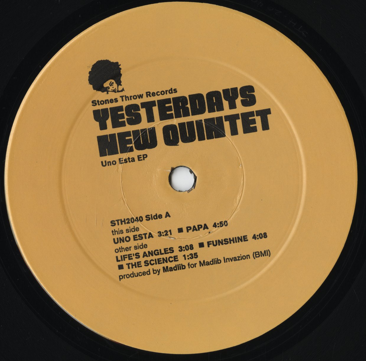 Yesterdays New Quintet - Uno Esta EP (STH2040) 12inch 2001 US Stones Throw｜中古12インチ