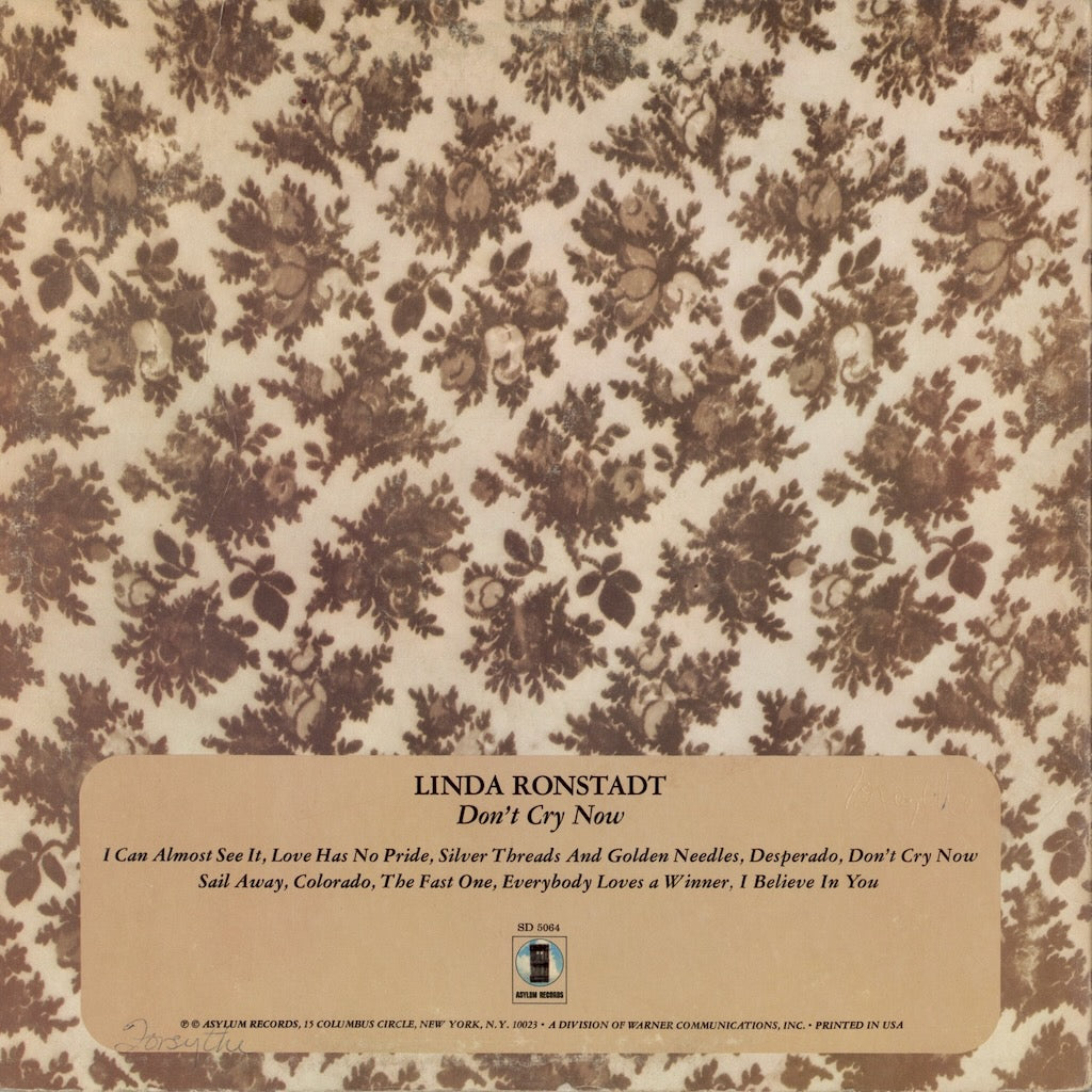 Linda Ronstadt / リンダ・ロンシュタット / Don't Cry Now (SD-5064)