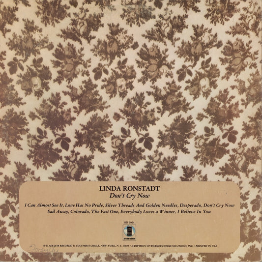 Linda Ronstadt / リンダ・ロンシュタット / Don't Cry Now (SD-5064)