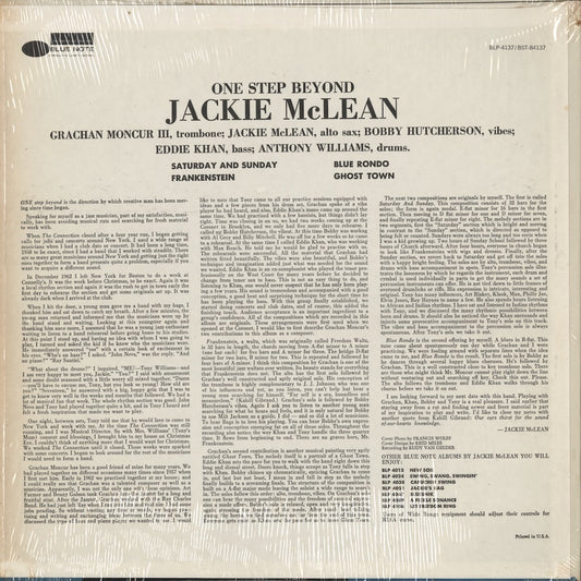 Jackie McLean / ジャッキー・マクリーン / One Step Beyond (BST 84137) UA 青音符Lbl.