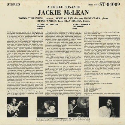 Jackie Mclean / ジャッキー・マクリーン / A Fickle Sonance (K18P 9203)