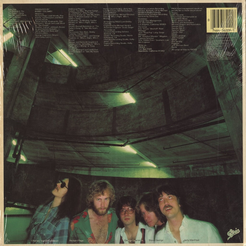 Pages - Future Street LP 1979 US Epic The Sailor's Song AOR