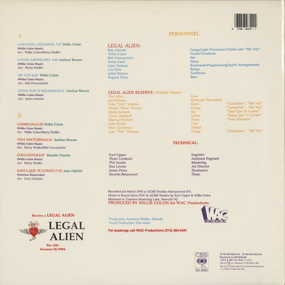 Willie Colón – Color Americano (DCL-80351) LP 1990 US CBS オリジナル盤