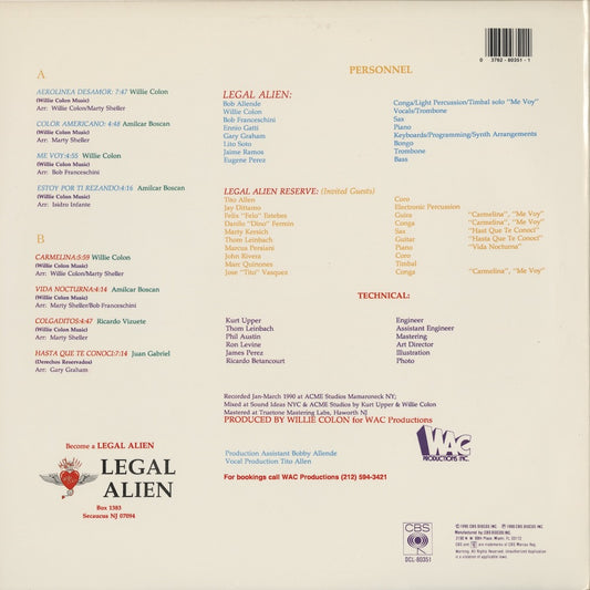 Willie Colón – Color Americano (DCL-80351) LP 1990 US CBS オリジナル盤