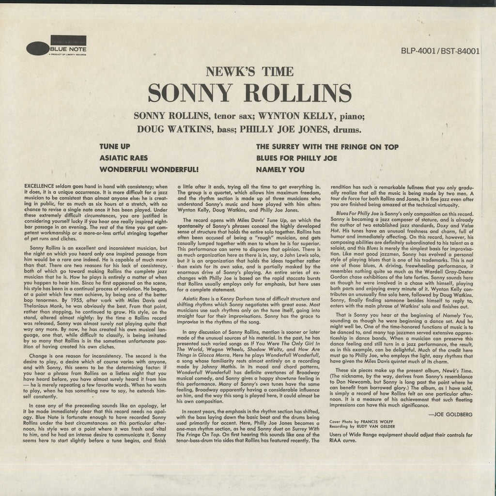 Sonny Rollins / ソニー・ロリンズ / Newk's Time (BST-84001)