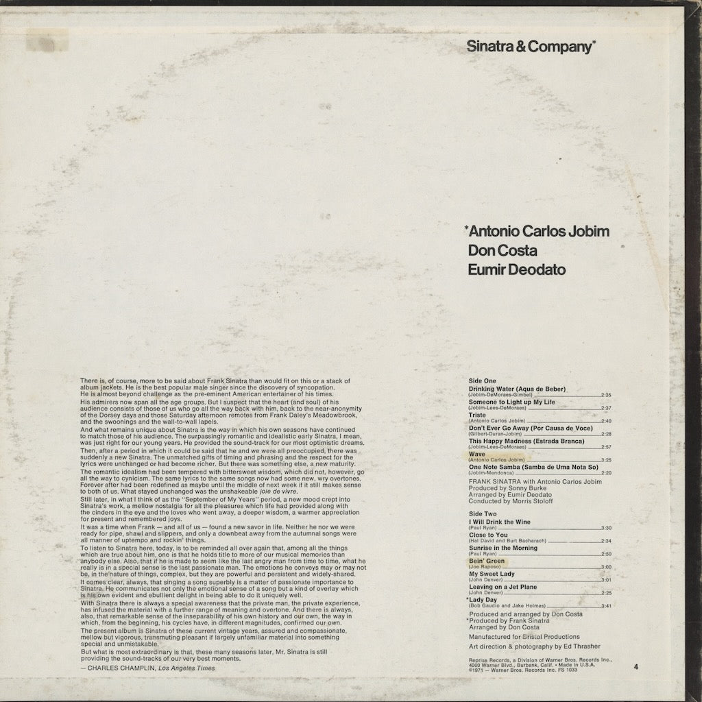 Frank Sinatra / フランク・シナトラ / Sinatra & Company (FS1033)