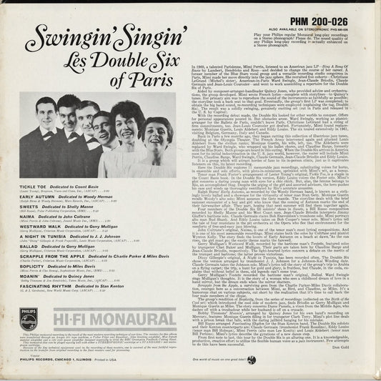 Double Six Of Paris - Swingin' Singin'! (PHM 200-026) LP 1962 US Philips｜中古LP