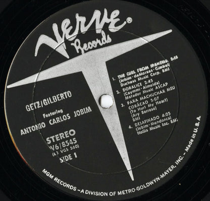 Stan Getz / João Gilberto - Getz/Gilberto (V6-8545) LP 1964 US Verve｜中古LP