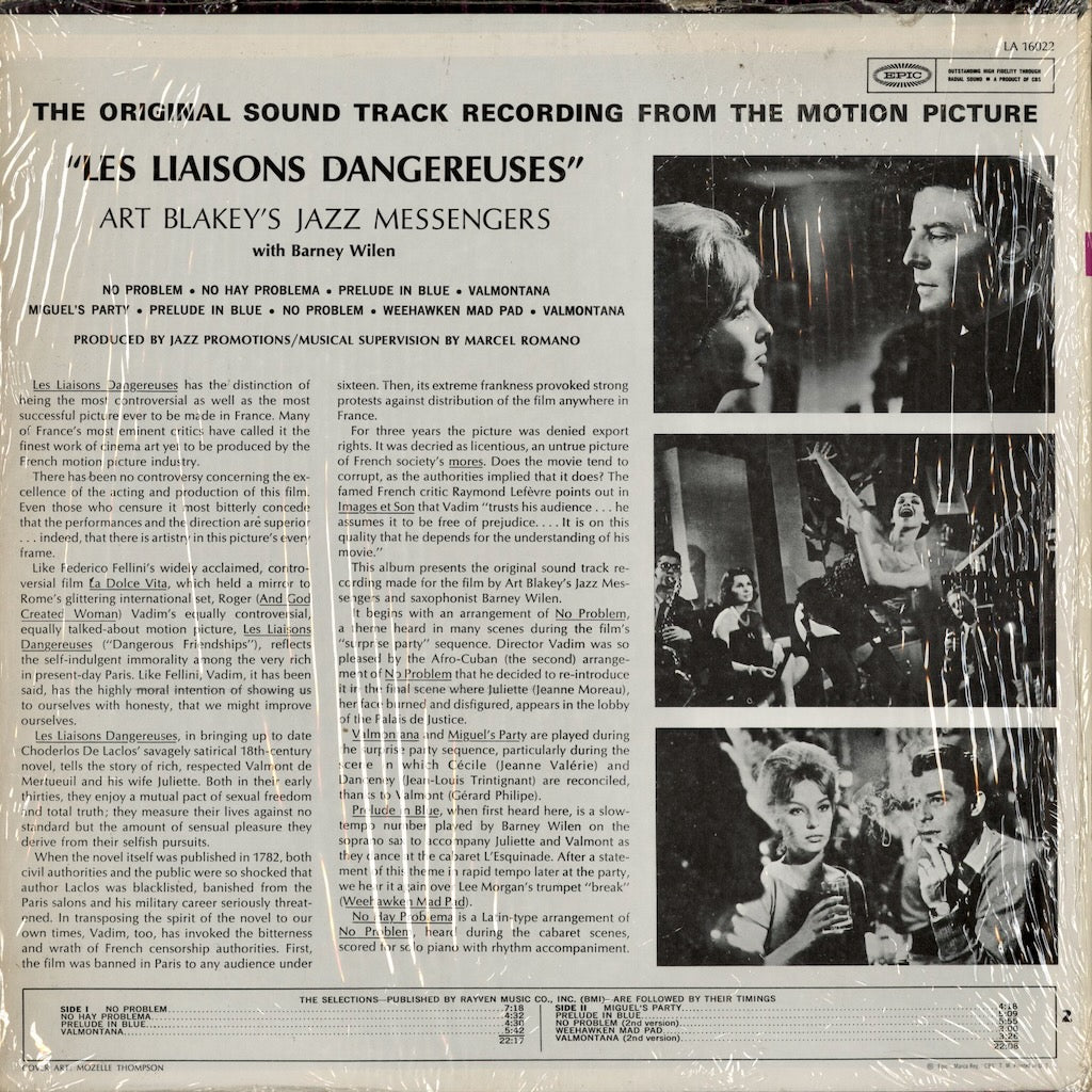 Art Blakey - Les Liaisons Dangereuses (LA 16022) 1962 US Epic｜中古LP