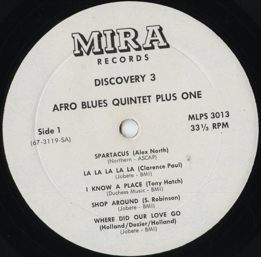 The Afro Blues Quintet Plus 1 - Discovery 3 (MLPS 3013) 1967 US Mira｜中古LP