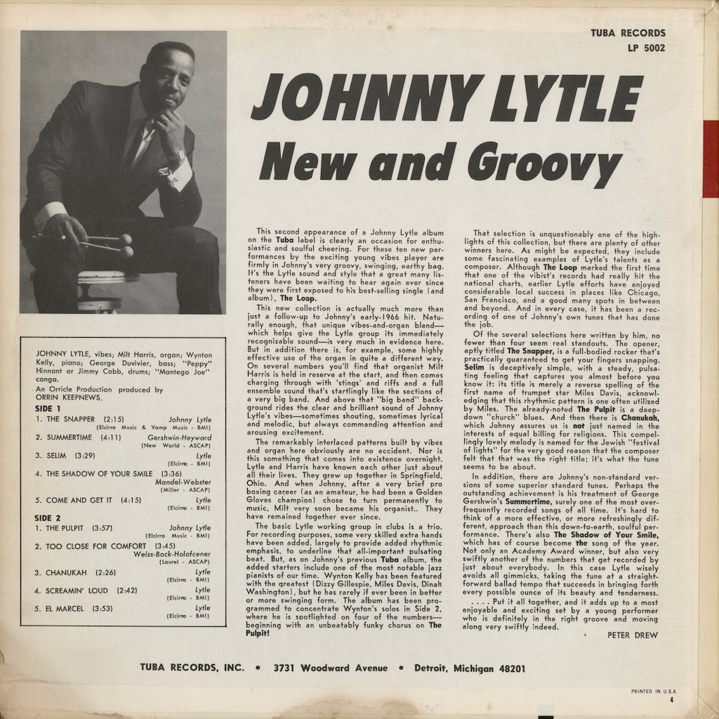 Johnny Lytle - New And Groovy (LP 5002) 1967 US Tuba｜中古LP