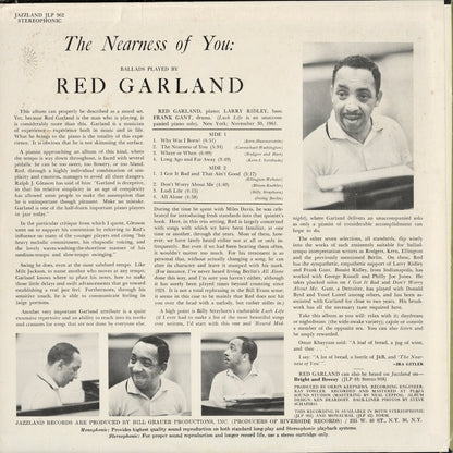 Red Garland - The Nearness Of You (JLP 962) LP 1966 US Jazzland｜中古LP