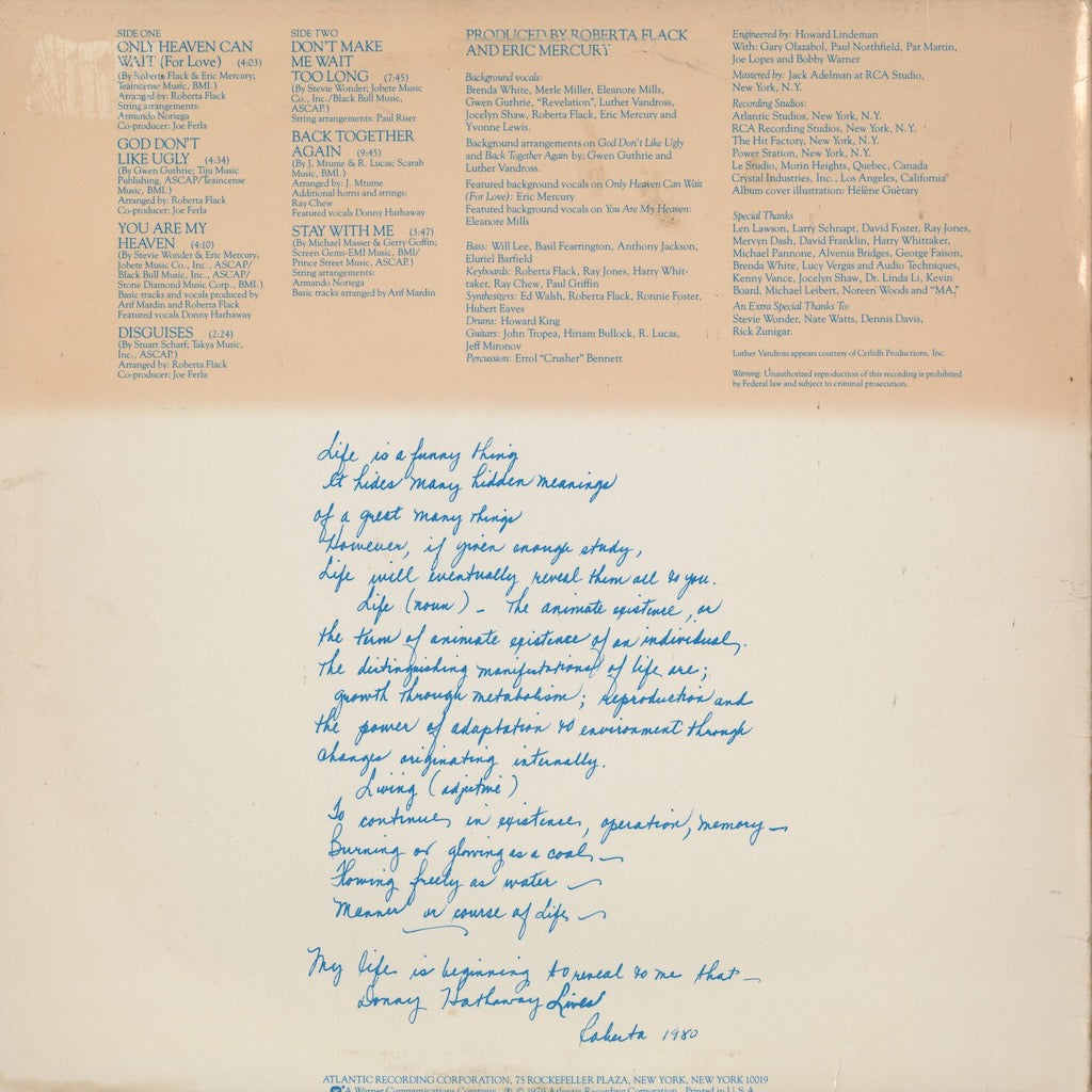 Roberta Flack / ロバータ・フラック / Featuring Donny Hathaway (SD 16013)