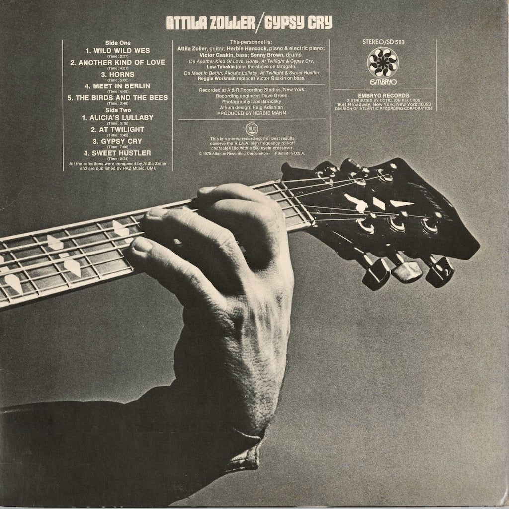 Attila Zoller - Gypsy Cry (SD 523) LP 1970 US Embryo｜中古LP