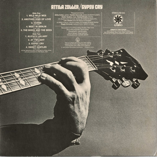 Attila Zoller - Gypsy Cry (SD 523) LP 1970 US Embryo｜中古LP