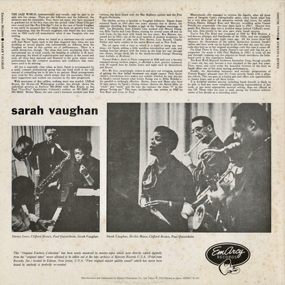 Sarah Vaughan / サラ・ヴォーン / Sarah Vaughan With Clifford Brown (195J-5)