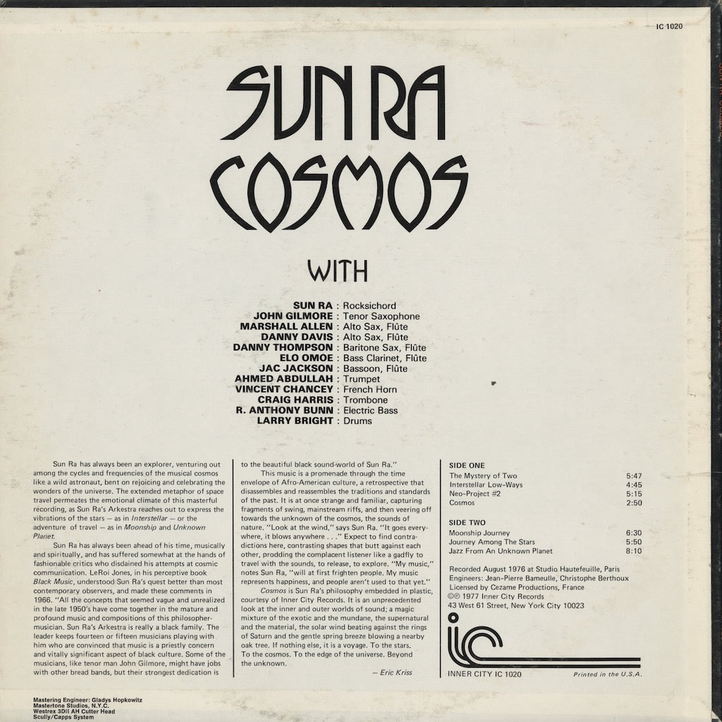Sun Ra / サン・ラ / Cosmos (IC 1020) – VOXMUSIC WEBSHOP