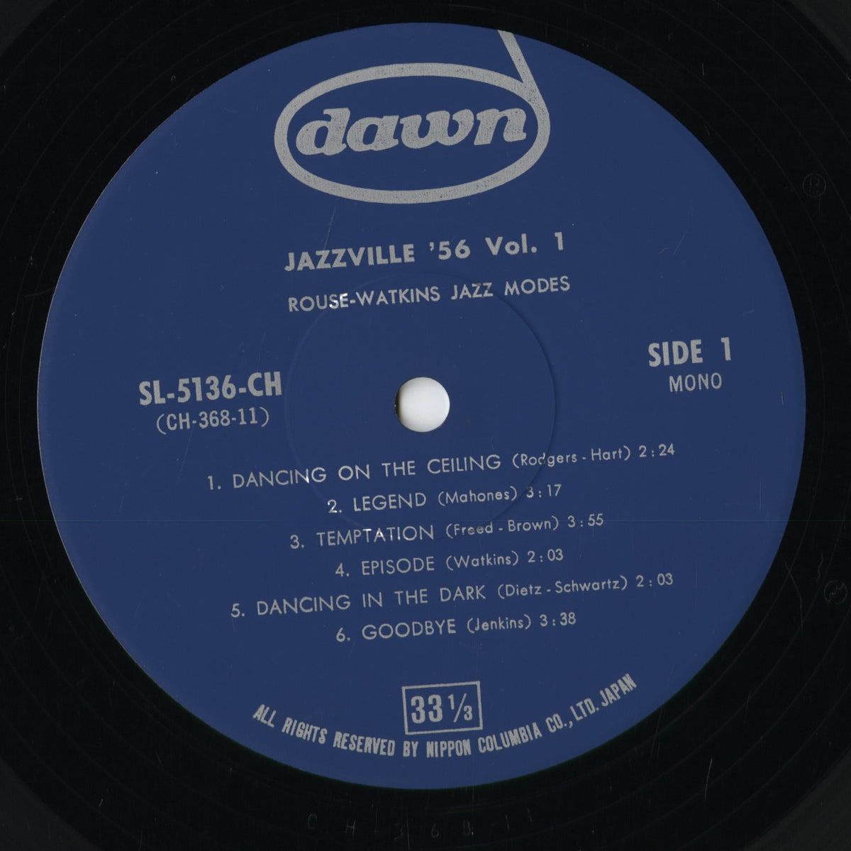 Rouse-Watkins Jazz Modes / Gene Quill-Dick Sherman Quintet - Jazzville '56 Vol. 1 (SL-5136-CH) 1975 JPN Dawn｜中古LP