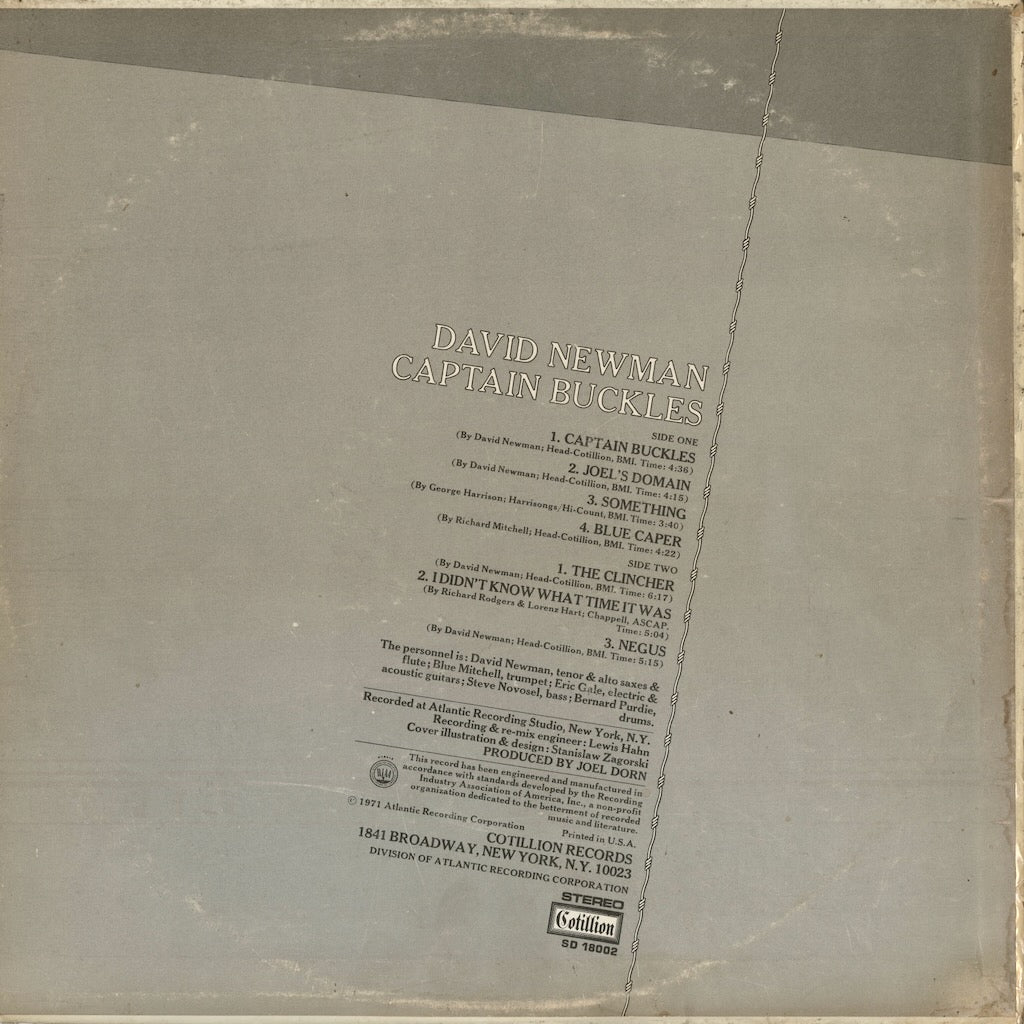 David Newman - Captain Buckles (SD 18002) LP 1971 US Cotillion｜中古LP