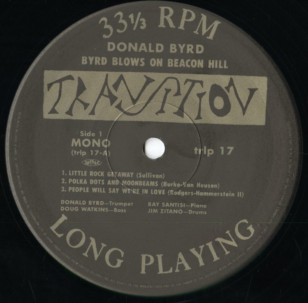 Donald Byrd - Byrd Blows On Beacon Hill (TRLP17) 1989 JPN Transition｜中古LP