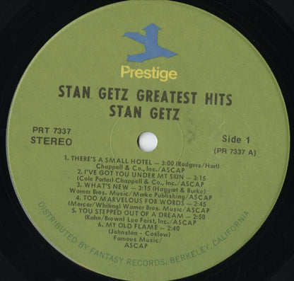 Stan Getz - Stan Getz Greatest Hits (PRT-7337) 1970's US Prestige｜中古LP