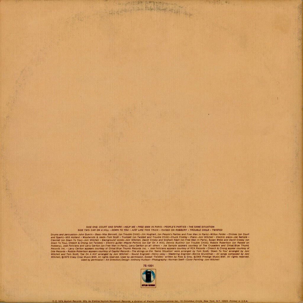 Joni Mitchell - Court And Spark (7E 1001) LP 1973 US Asylum｜中古LP