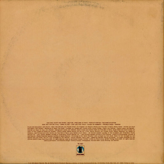 Joni Mitchell - Court And Spark (7E 1001) LP 1973 US Asylum｜中古LP