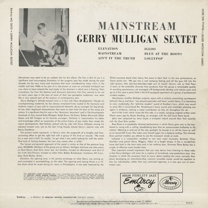 Gerry Mulligan And His Sextet / ジェリー・マリガン / Mainstream Of Jazz (195J-34)