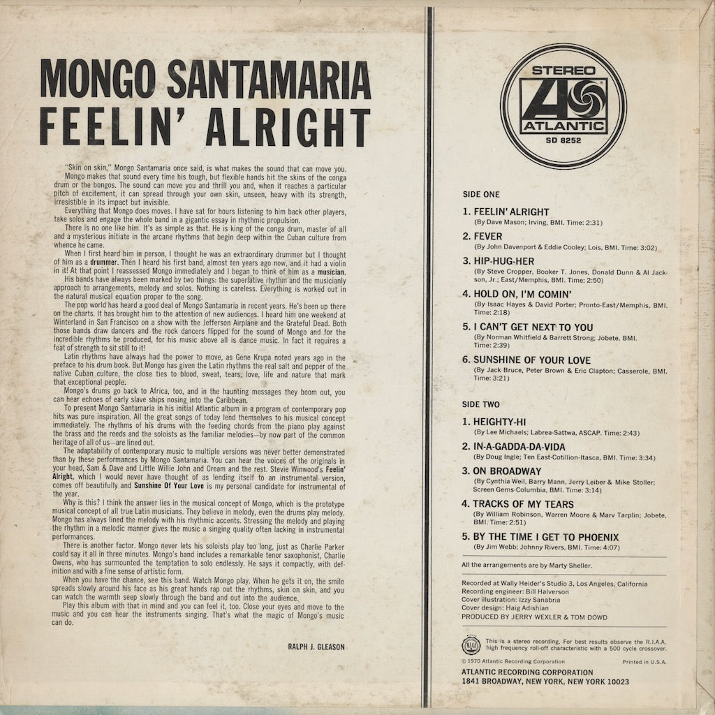 Mongo Santamaria / モンゴ・サンタマリア / Feelin' Alright (SD 8252)