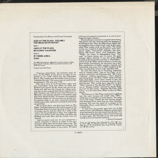 Miles Davis - Jazz At The Plaza Vol.1 (C 32470) 1973 US Columbia｜中古LP