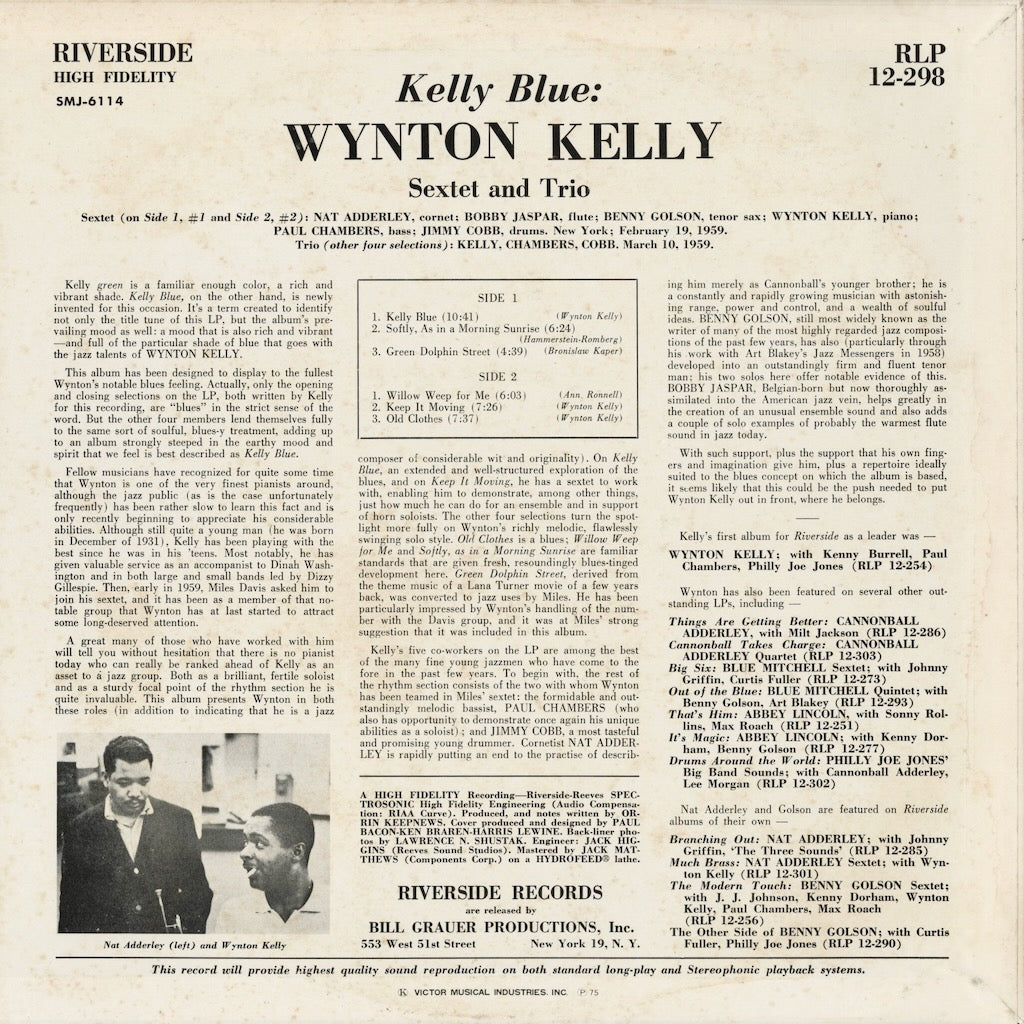 Wynton Kelly - Kelly Blue (SMJ-6114) 1975 JPN Riverside / Victor｜中古LP