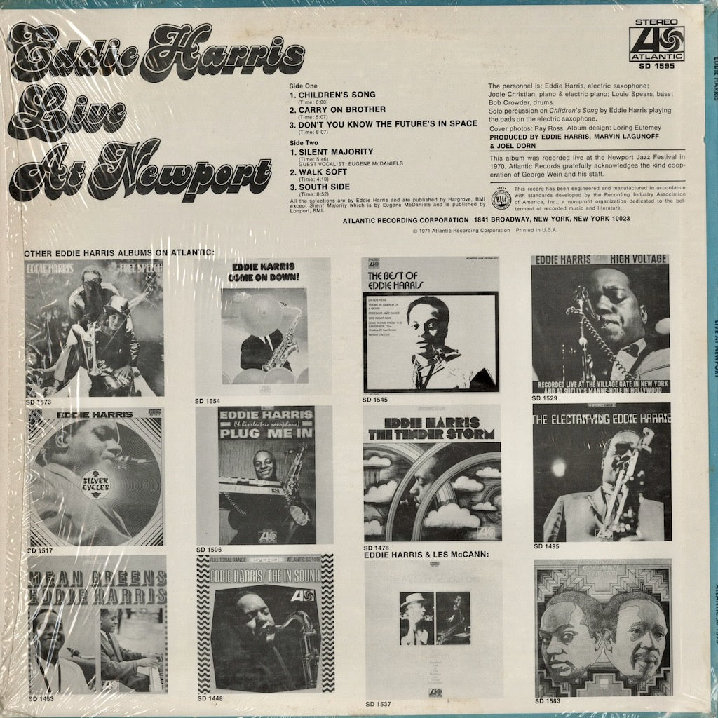 Eddie Harris – Live At Newport (SD 1595) LP 1971 US Atlantic｜中古LP