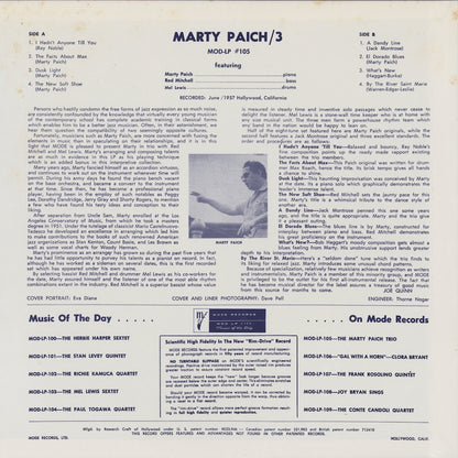 Marty Paich / マーティ・ペイチ / Marty Paich Trio (Mod-LP-105)