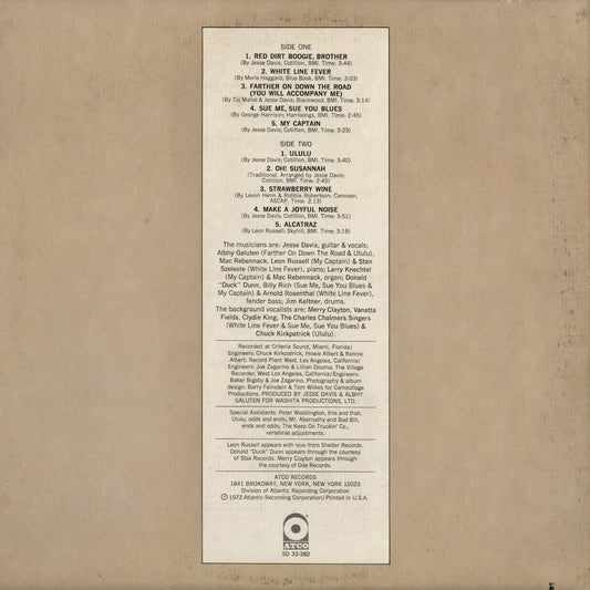 Jesse Ed Davis - Ululu (SD 33-382) 1972 US Atco｜中古LP