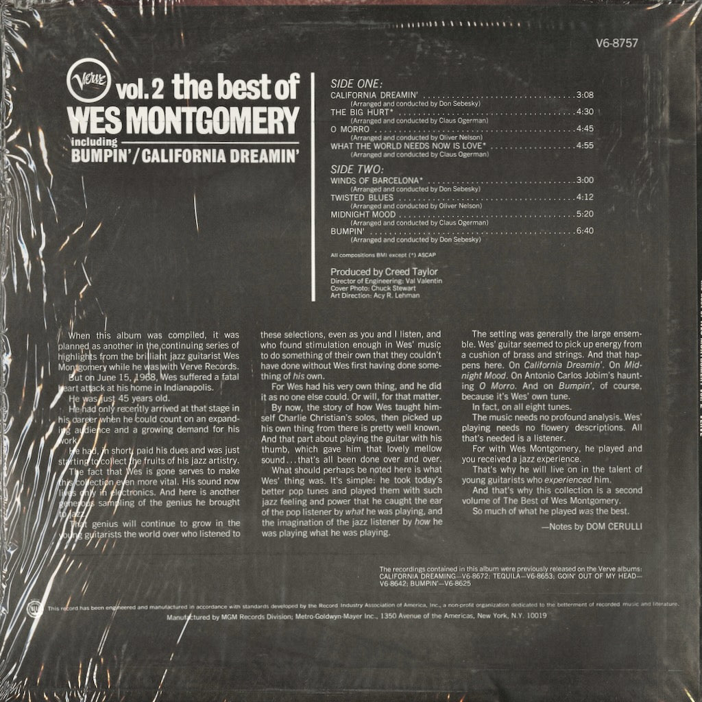 Wes Montgomery / ウェス・モンゴメリー / The Best Of Wes Montgomery Vol. 2 (V6-8757)