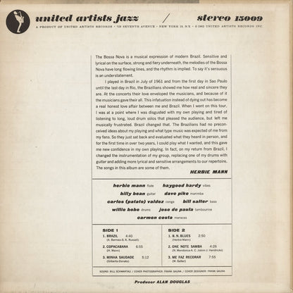 Herbie Mann - Brazil, Bossa Nova & Blues (UAJS 15009) LP 1962 US United Artists Jazz｜中古LP