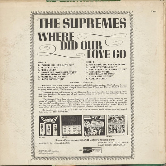The Supremes - Where Did Our Love Go (M 621) 1964 US Motown｜中古LP
