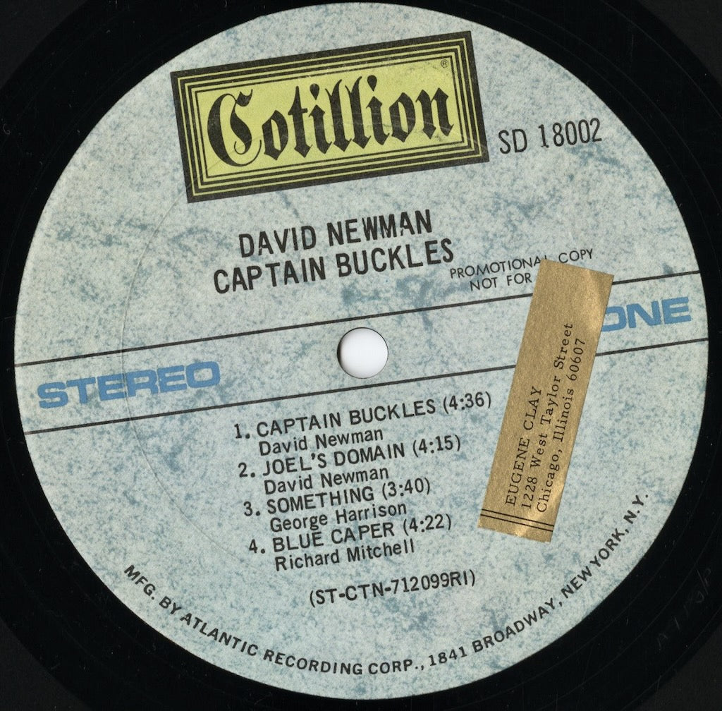 David Newman - Captain Buckles (SD 18002) LP 1971 US Cotillion｜中古LP