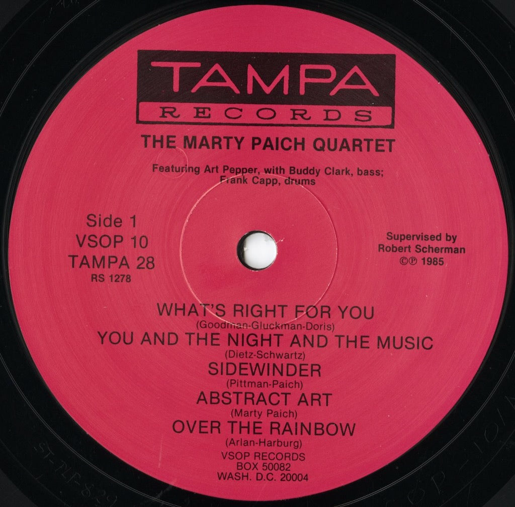 The Marty Paich Quartet Featuring Art Pepper / マーティー・ペイチ / S.T. (VSOP 10)