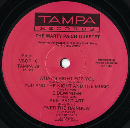 The Marty Paich Quartet Featuring Art Pepper / マーティー・ペイチ / S.T. (VSOP 10)
