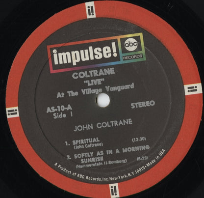 John Coltrane - Live At The Village Vanguard (AS-10) 1968 US Impulse!｜中古LP